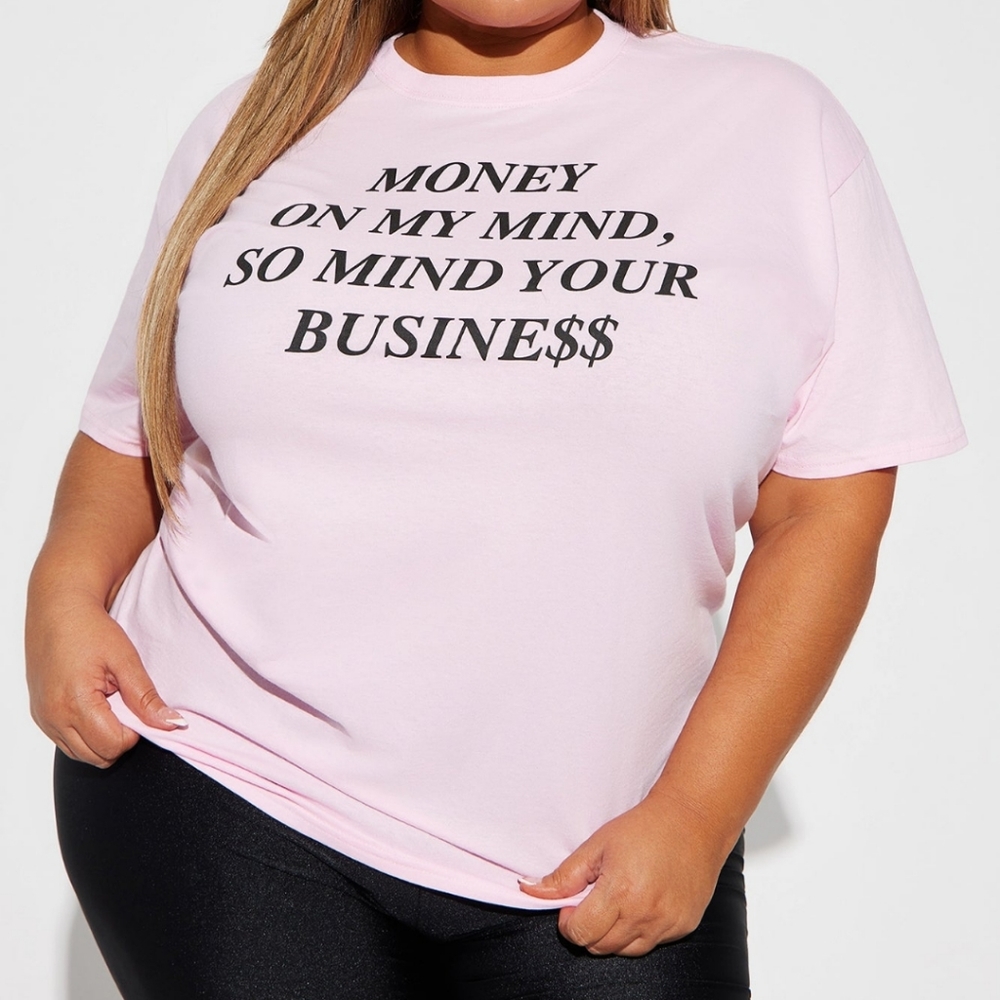 Fashion nova Money On Mind Tshirt - Pink